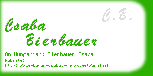 csaba bierbauer business card